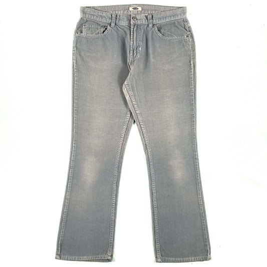 2002 Old Navy Icy Grey/Blue Flared Corduroy Pants- 32x30.5