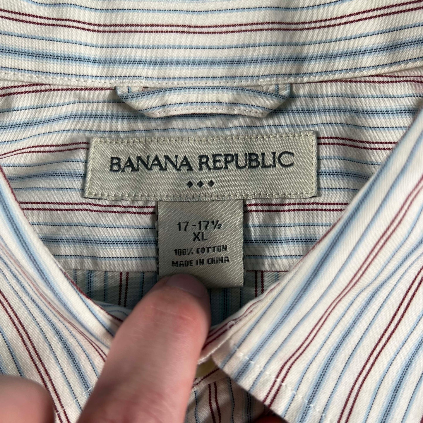 2007 Banana Republic Striped 100% Cotton Button Up Shirt- XL