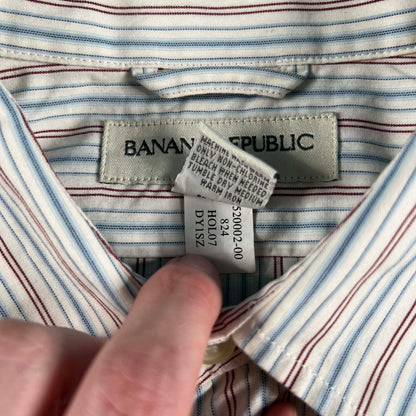 2007 Banana Republic Striped 100% Cotton Button Up Shirt- XL