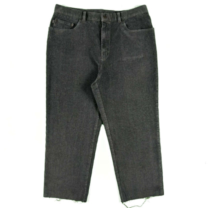 Lauren Jeans Co Ralph Lauren Dark Grey Raw Hem Corduroy Pants- 32x24.5