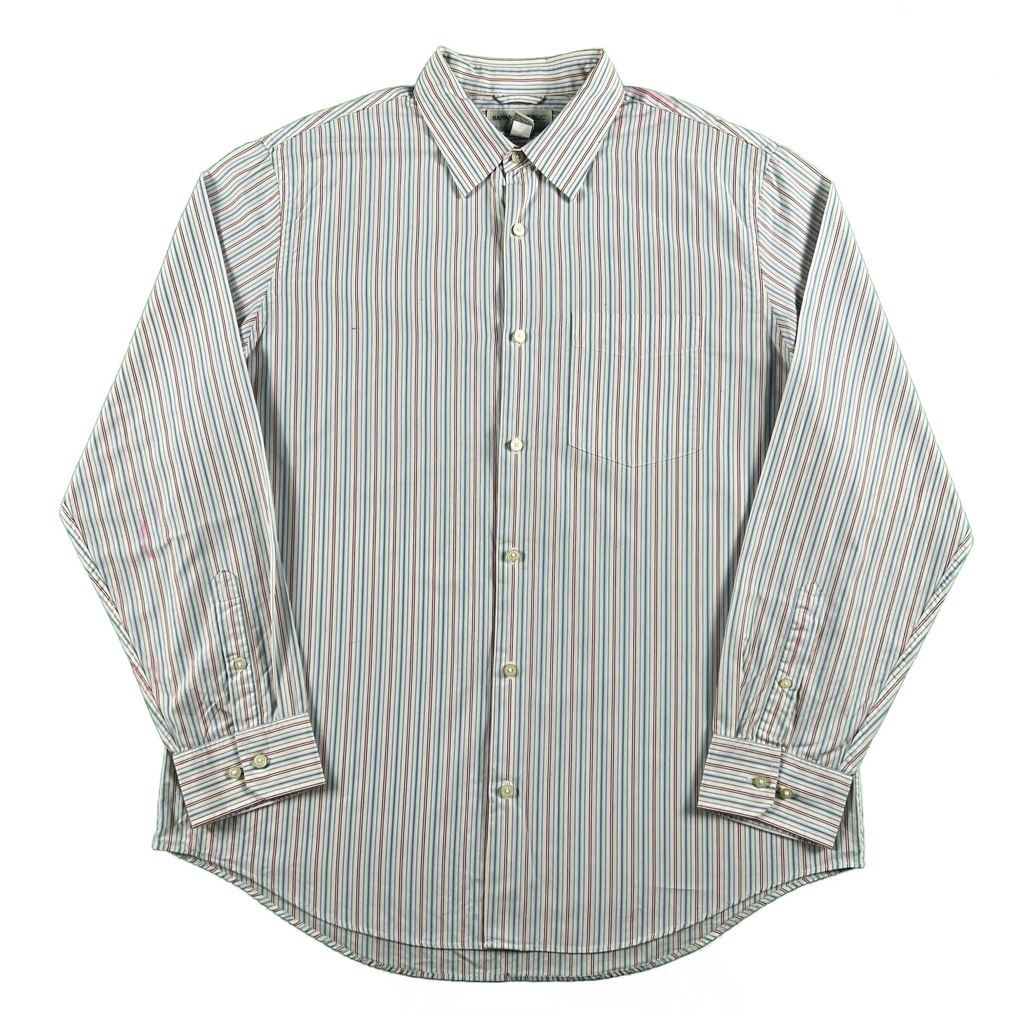 2007 Banana Republic Striped 100% Cotton Button Up Shirt- XL