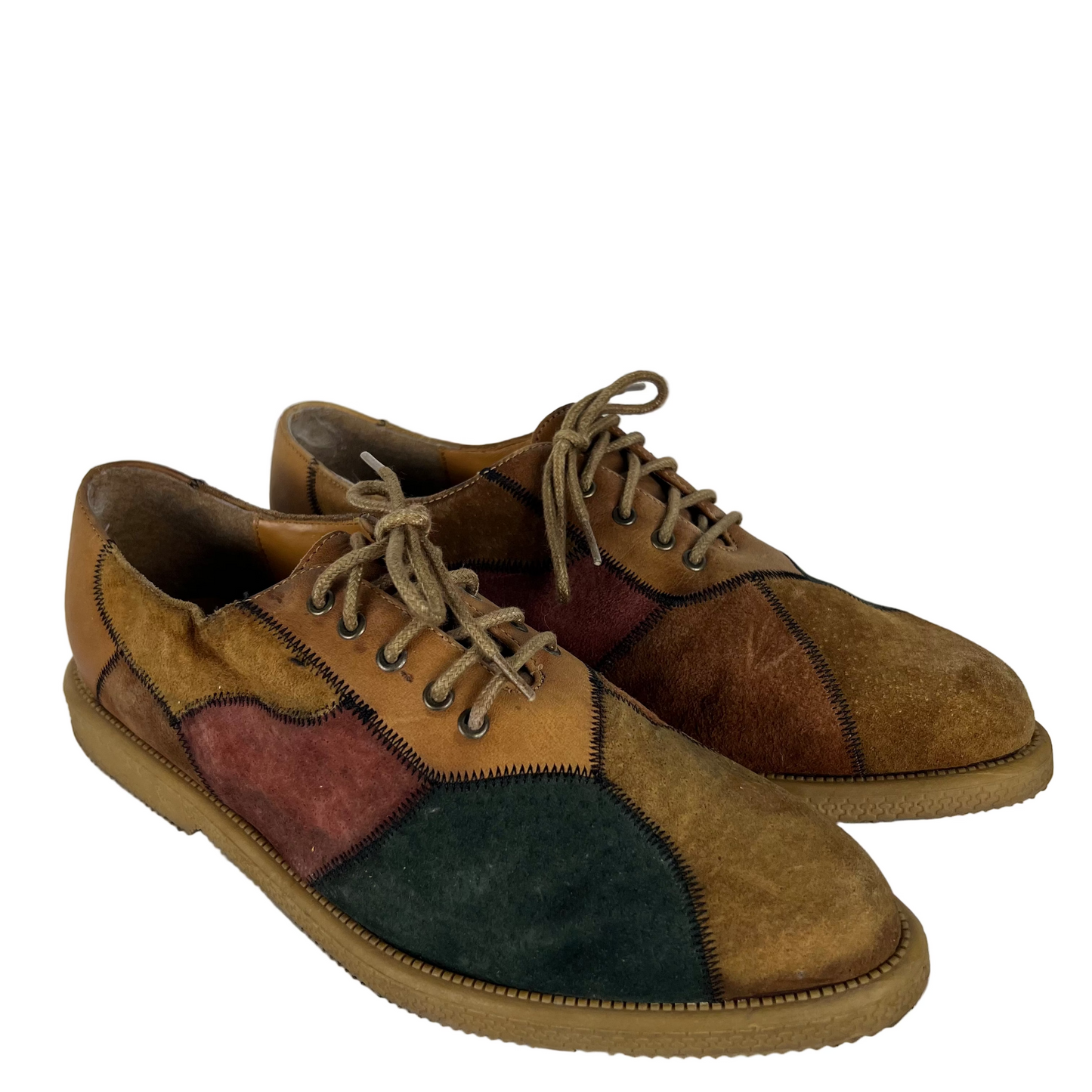 90s Patchwork Suede Oxfords- M's 9.5, W's 11