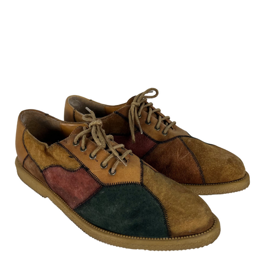 90s Patchwork Suede Oxfords- M's 9.5, W's 11