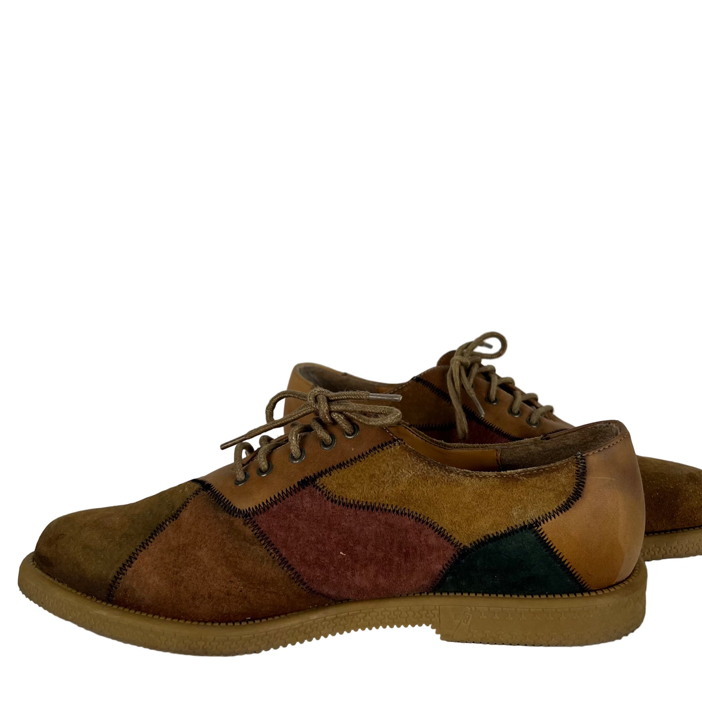 90s Patchwork Suede Oxfords- M's 9.5, W's 11