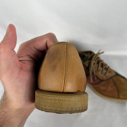 90s Patchwork Suede Oxfords- M's 9.5, W's 11