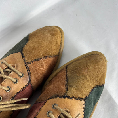 90s Patchwork Suede Oxfords- M's 9.5, W's 11