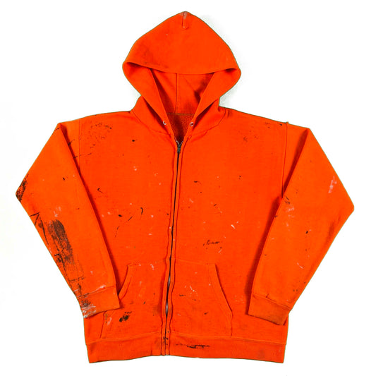 70s/80s Orange Painter's z/u Hoodie- M