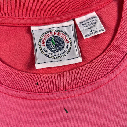 90s Sun Faded Salmon Pink Painter's Pocket Tee- XL