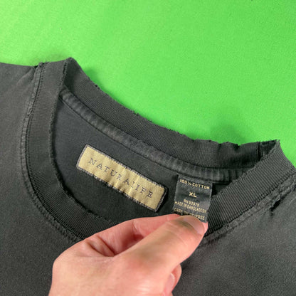 00s Thrashed Black Ghost Pocket Tee- XL