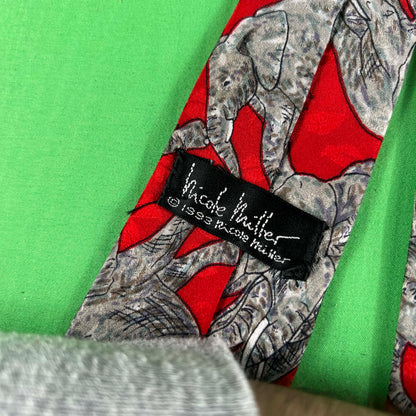 90s Elephants Silk Tie