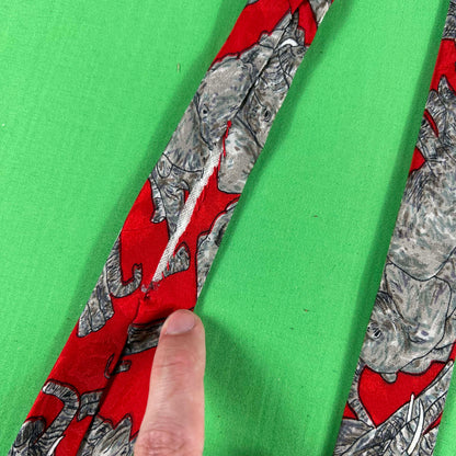 90s Elephants Silk Tie
