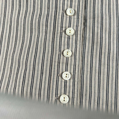 00s Banana Republic Striped Band Collar Shirt- S