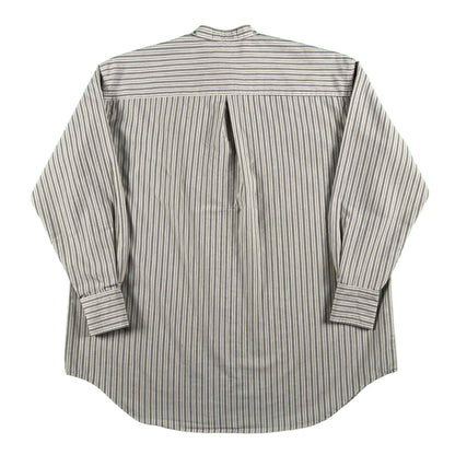 00s Banana Republic Striped Band Collar Shirt- S