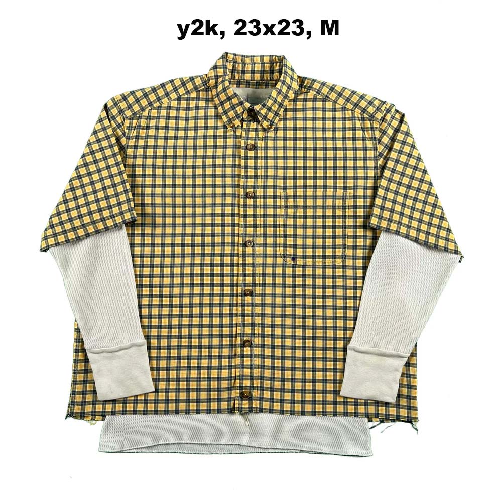 Vintage Eddie Bauer Cropped Plaid Shirt & Waffle Knit Thermals- SELECT COMBO