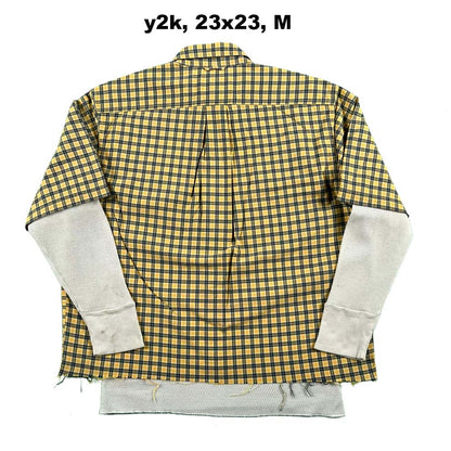 Vintage Eddie Bauer Cropped Plaid Shirt & Waffle Knit Thermals- SELECT COMBO