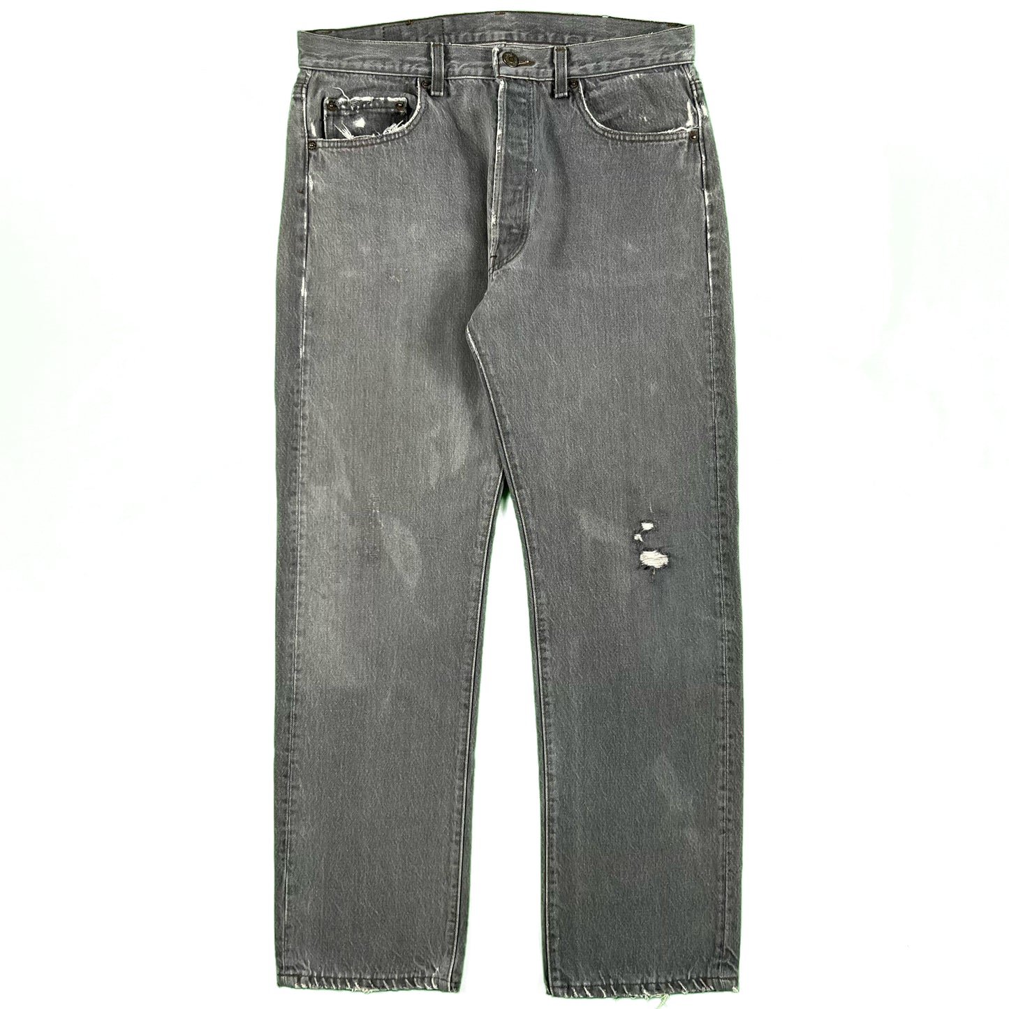 80s Sun Faded Charcoal Grey Levi's 501s- 32x29.5