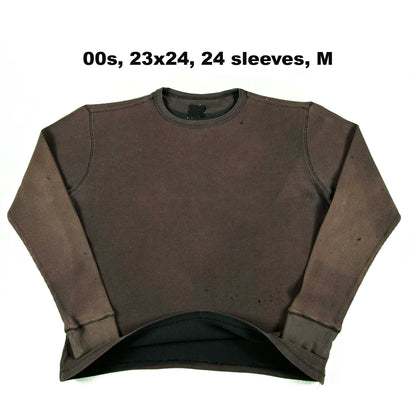 Vintage Black Waffle Knit Thermals- SELECT SHIRT