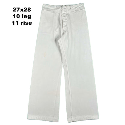 40s/50s White Cotton Sailor Pants- SELECT PAIR