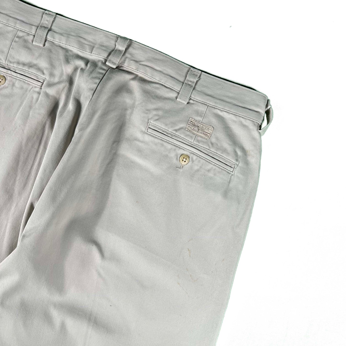 90s Polo RL Cream Cotton Chinos- 34x33