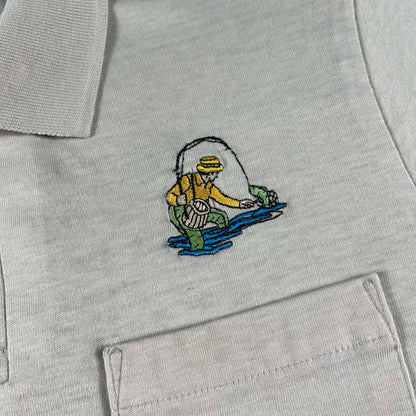 80s Fishing Collared Pocket Tee- M