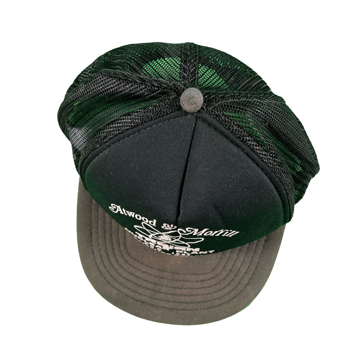 80s Sun Faded Black Trojan Nuclear Trucker Hat-