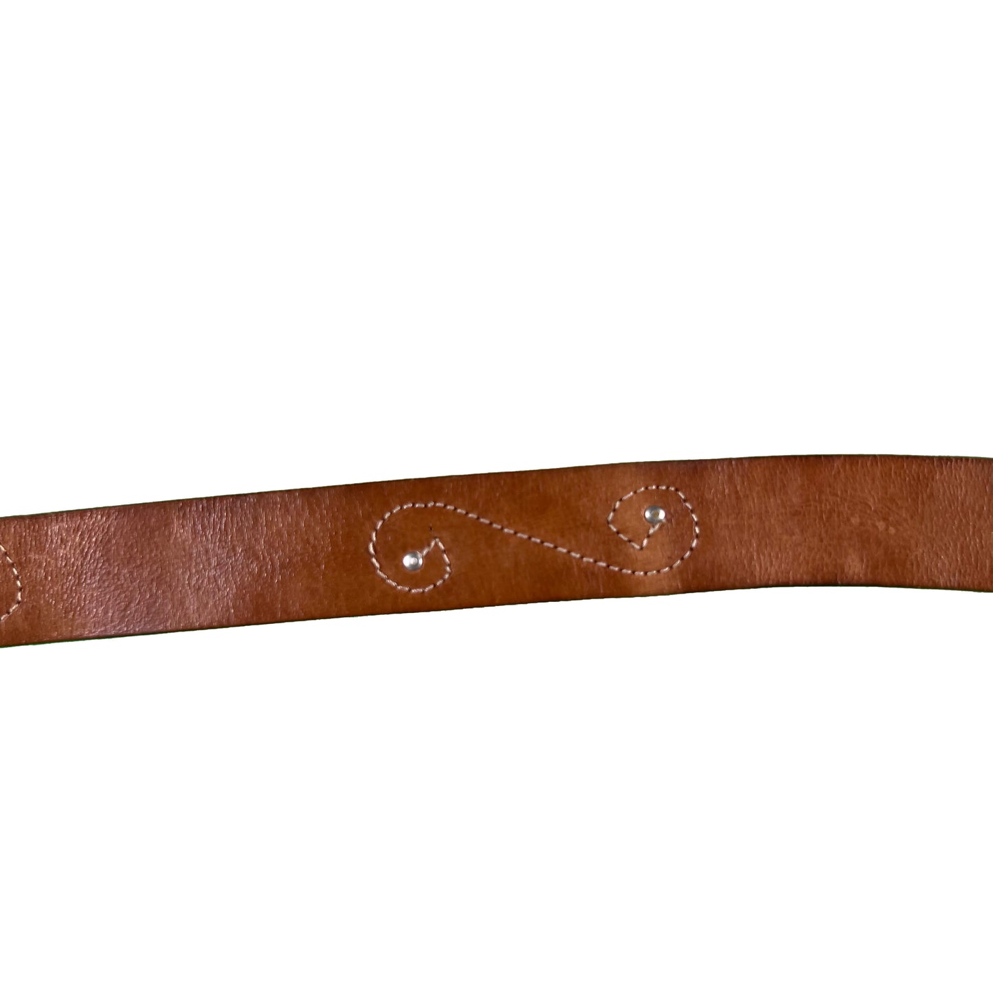 70s Studded and Stitched Leather Belt- 30"-34"