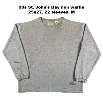 Vintage Grey Waffle Knit Thermal- SELECT SHIRT