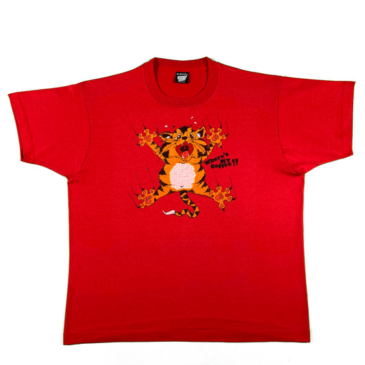 90s 'Where's My Coffee!!' Cat Tee- XL