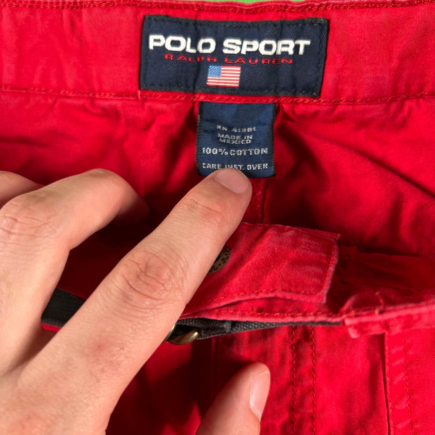 90s Polo Sport Adjustable Cotton Shorts- 31x9