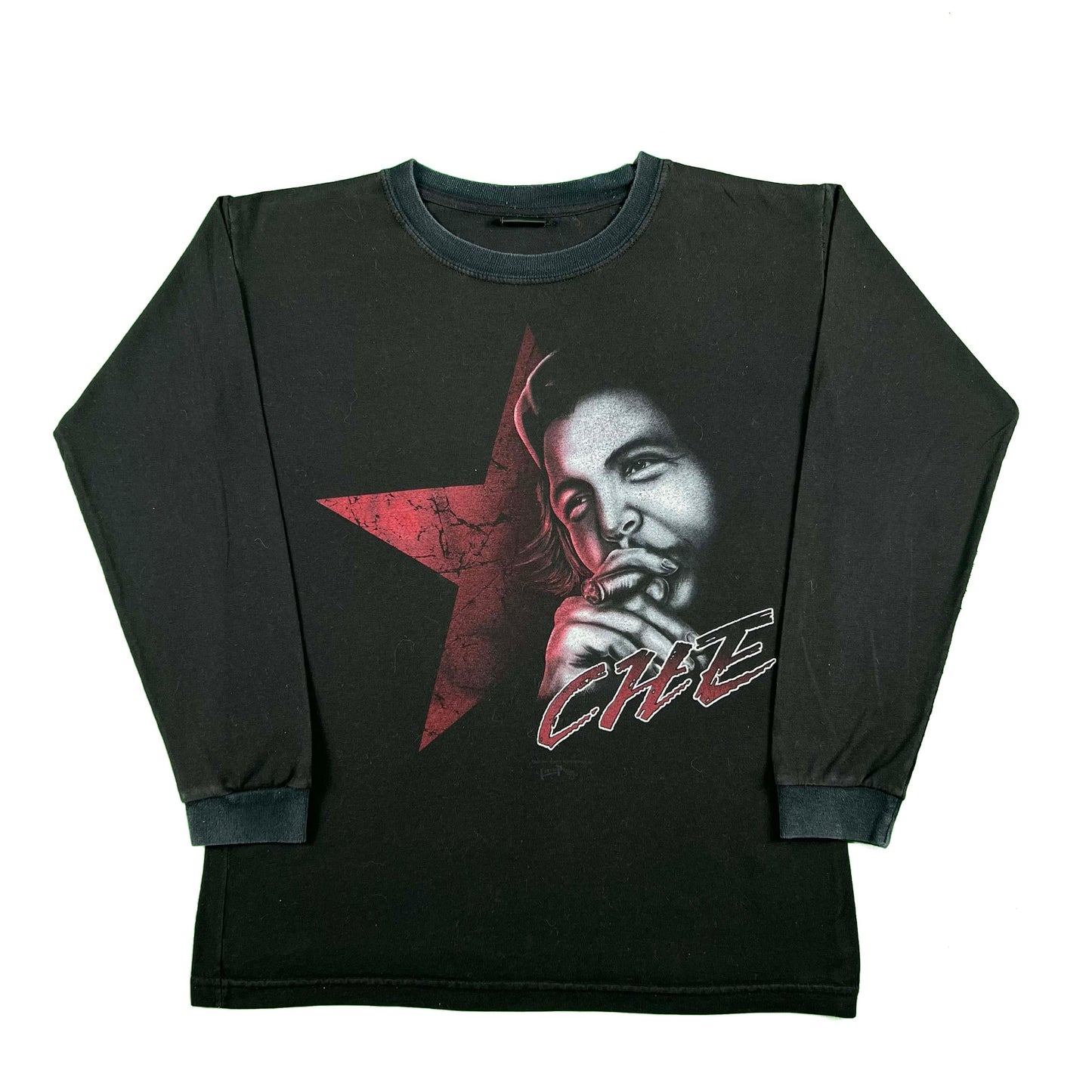 Two Tone Black Che Guevara Long Sleeve Tee- S