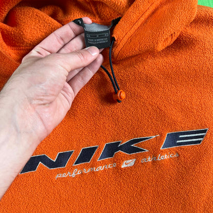 00s Nike 'performance athletics' Fleece Hoodie- M