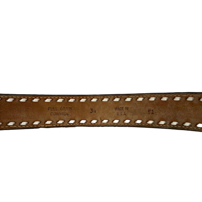 Pendleton Whisky Buckle Acorn Embellished Leather Belt- 30"-34"