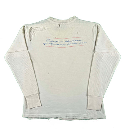 80s Thrashed Texas Motorola Tee & Waffle Knit Thermal- L