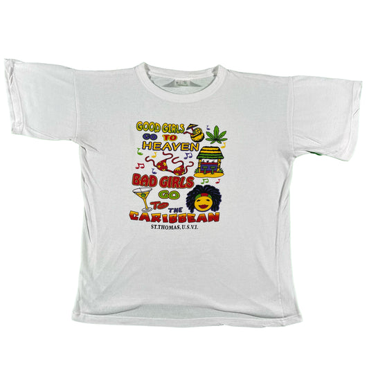 90s 'Bad Girls Go To The Caribbean' Tee- M
