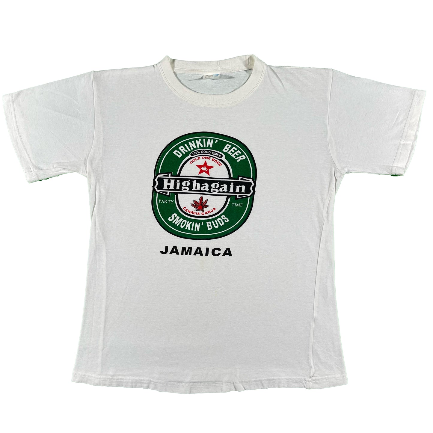 90s 'Drinkin Beer Smokin Buds' Jamaica Tee - L