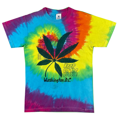 00s 'Keep Off the Grass' Tie Dye D.C. Weed Tee- S