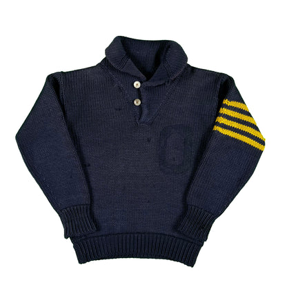 40s Shawl Loop Collar Wool Sweater- XS