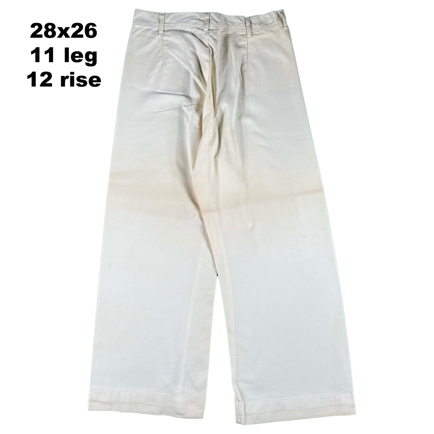 40s/50s White Cotton Sailor Pants- SELECT PAIR