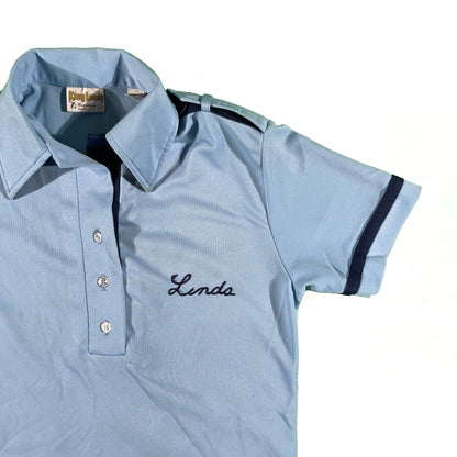 70s Chain Stitch Bowling Polo Shirt- S