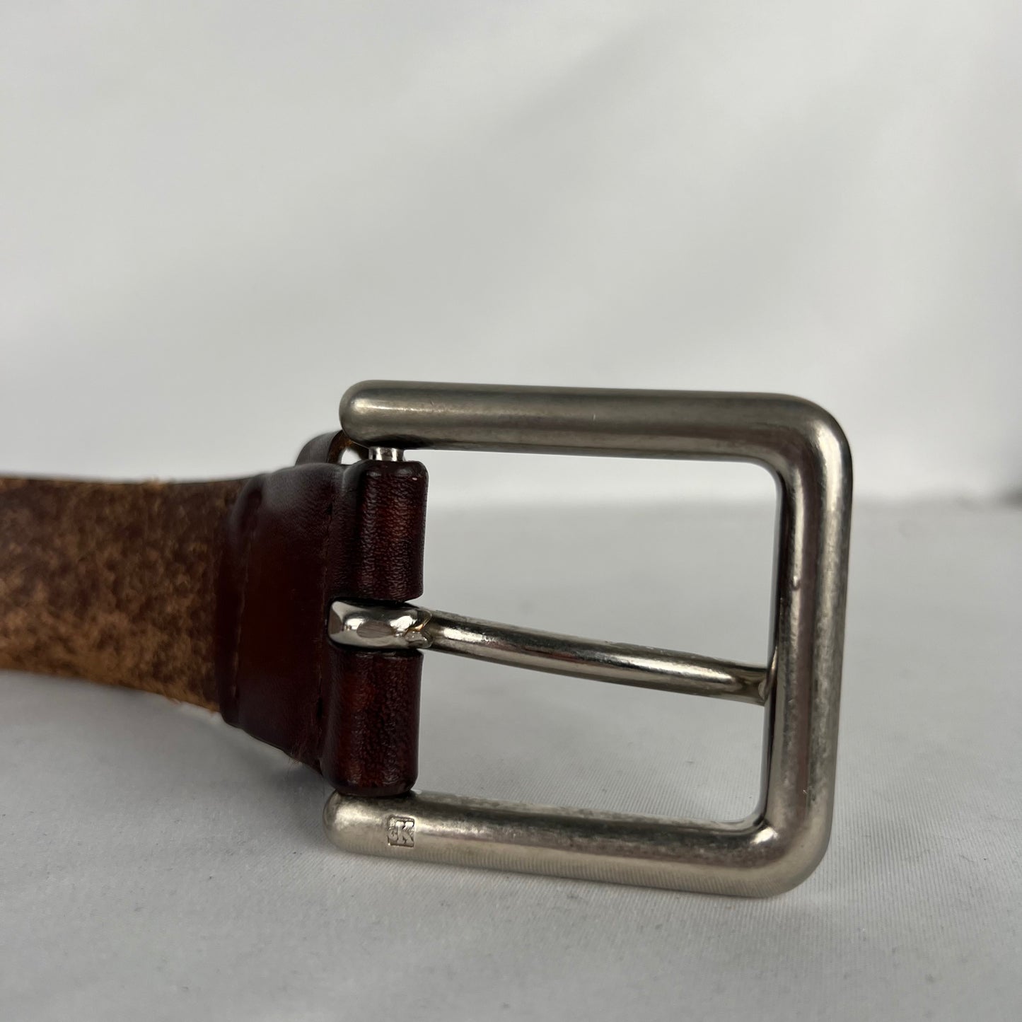 00s Calvin Klein Brown Leather Belt- 34"-38"