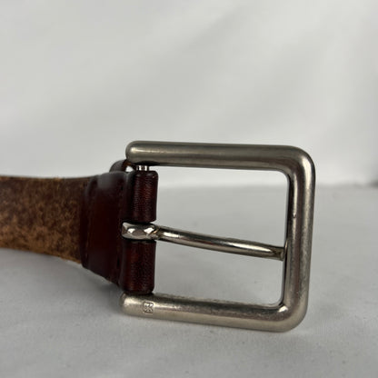 00s Calvin Klein Brown Leather Belt- 34"-38"