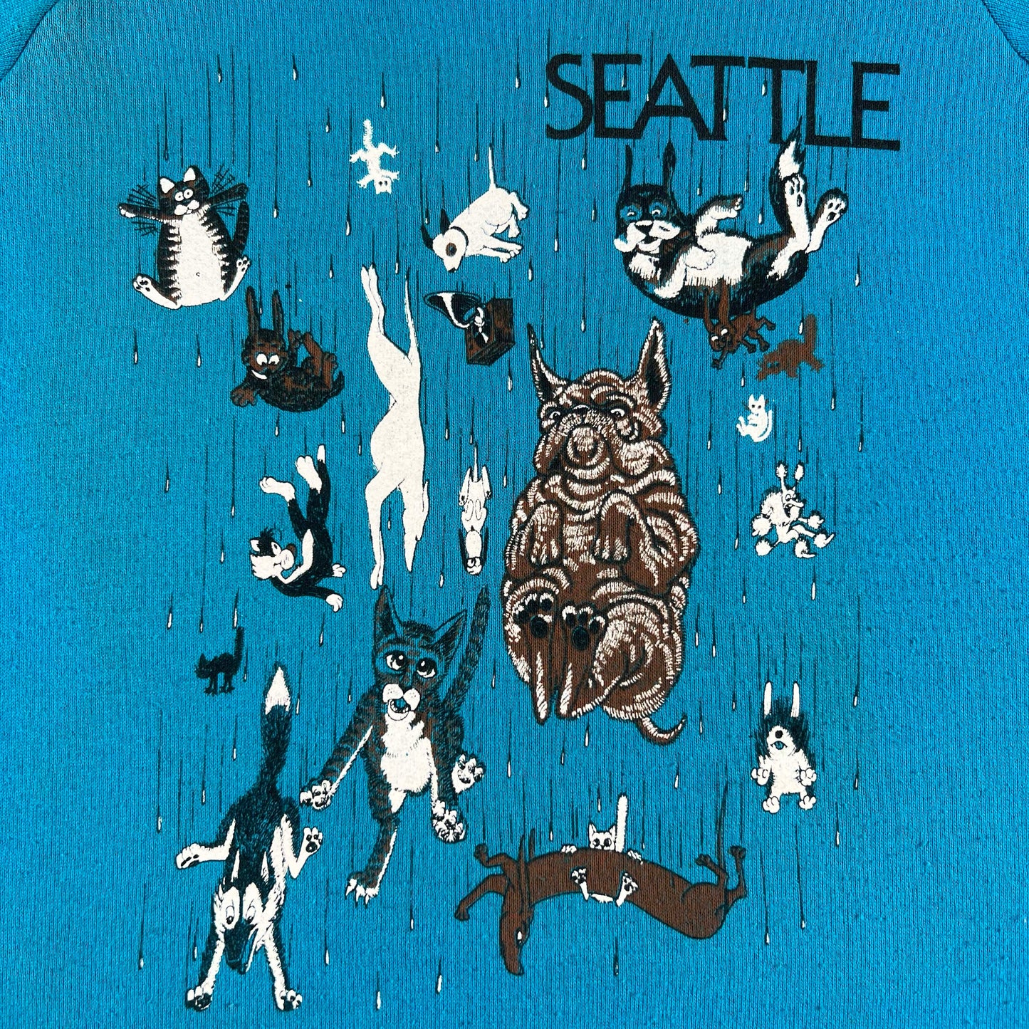 80s Seattle Raining Cats & Dogs Sweatshirt- XL