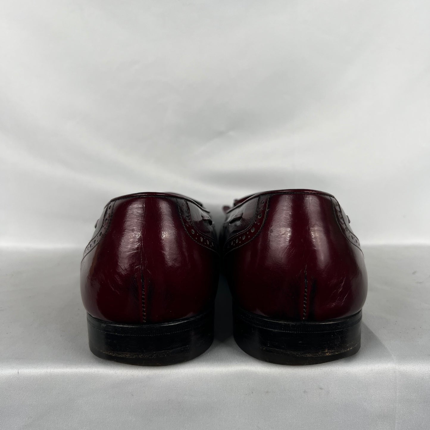 80s Mahogany Brown Leather Tassel Loafers- M's 11, W's 12.5