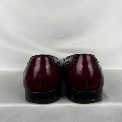 80s Mahogany Brown Leather Tassel Loafers- M's 11, W's 12.5