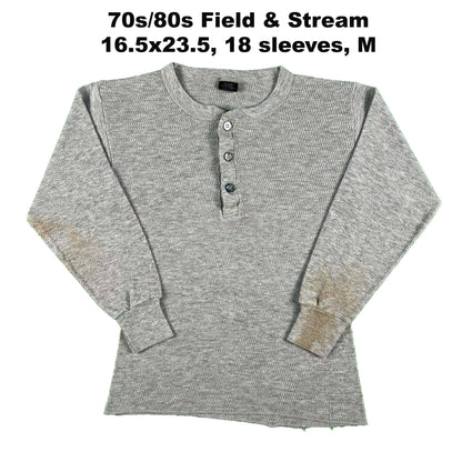 Vintage Grey Waffle Knit Thermal- SELECT SHIRT