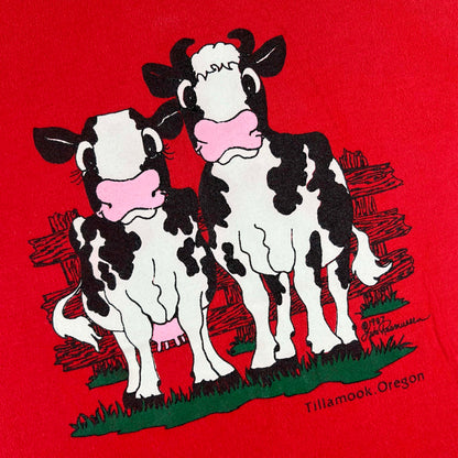 80s Tillamook Oregon Cows Tee- L