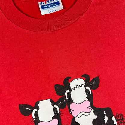 80s Tillamook Oregon Cows Tee- L