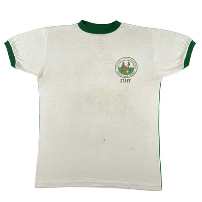 70s Lost Pines Volunteer Fire Boy Scouts Ringer Tee- L