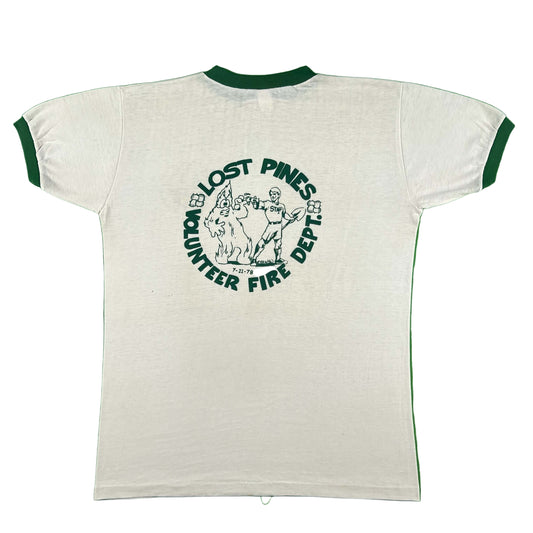 70s Lost Pines Volunteer Fire Boy Scouts Ringer Tee- L