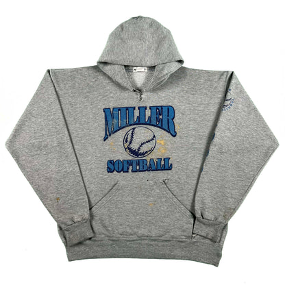 90s Safety Pinned Softball Painter's Hoodie- XL